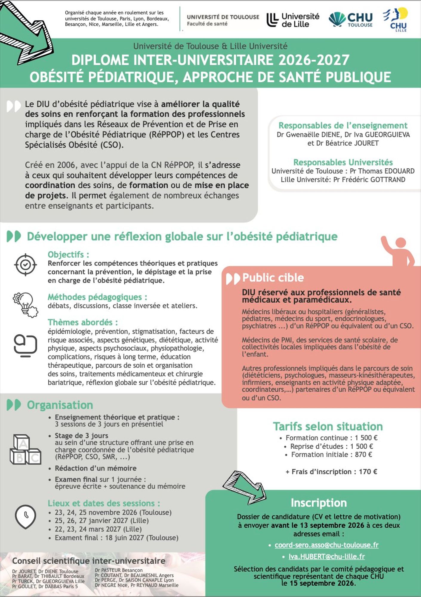 DIU Obésité pédiatrique, approche de santé publique - 2026-2027